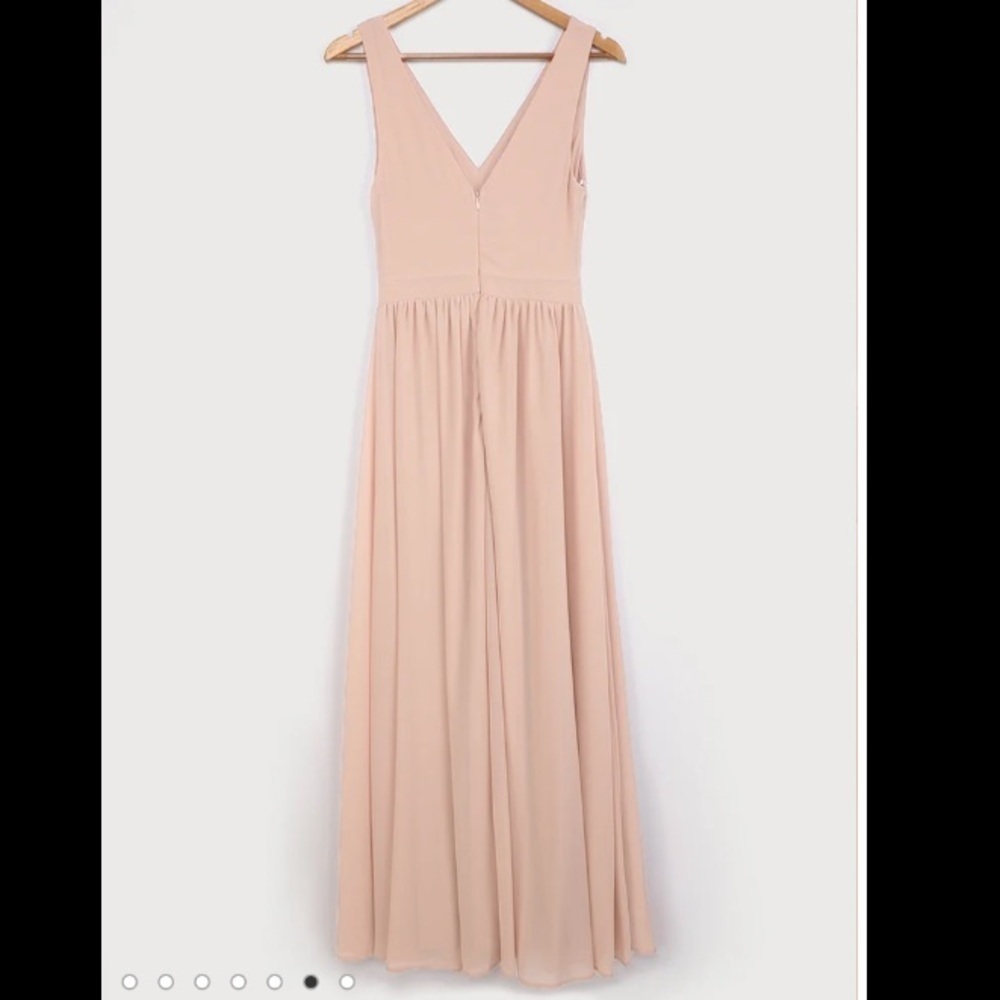 NWT Lulu’s - Make Me Marvel Blush V-Neck Sleeveless Maxi Dress - Picture 8 of 16
